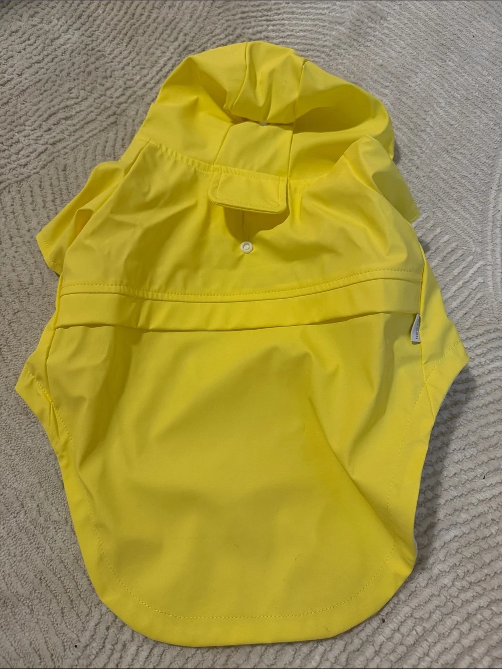 Bright Yellow Hooded Dog Raincoat